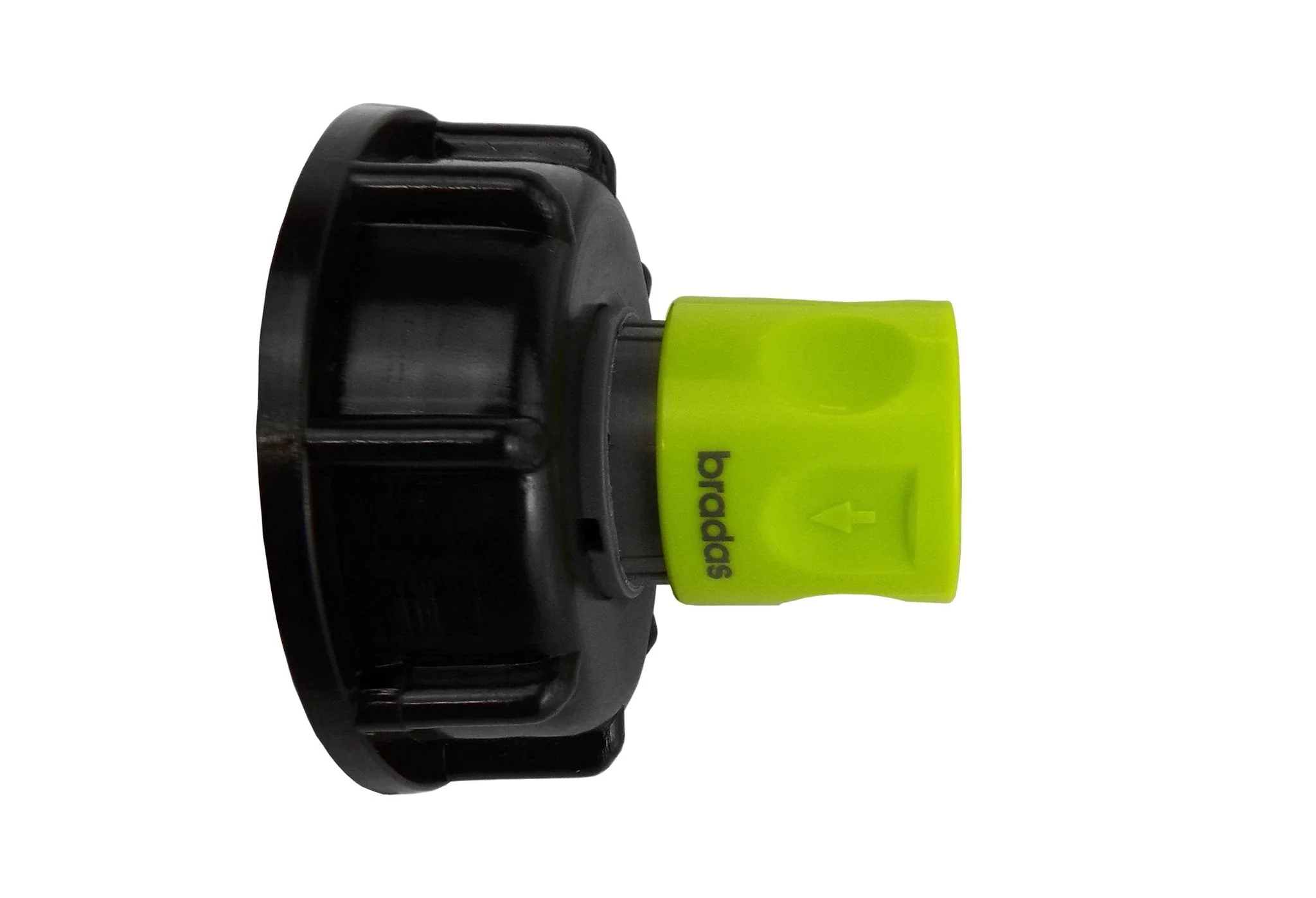 IBC 2” S60X6 Cap with ¾” BSP Threaded Hose Connector Lime - Image 2