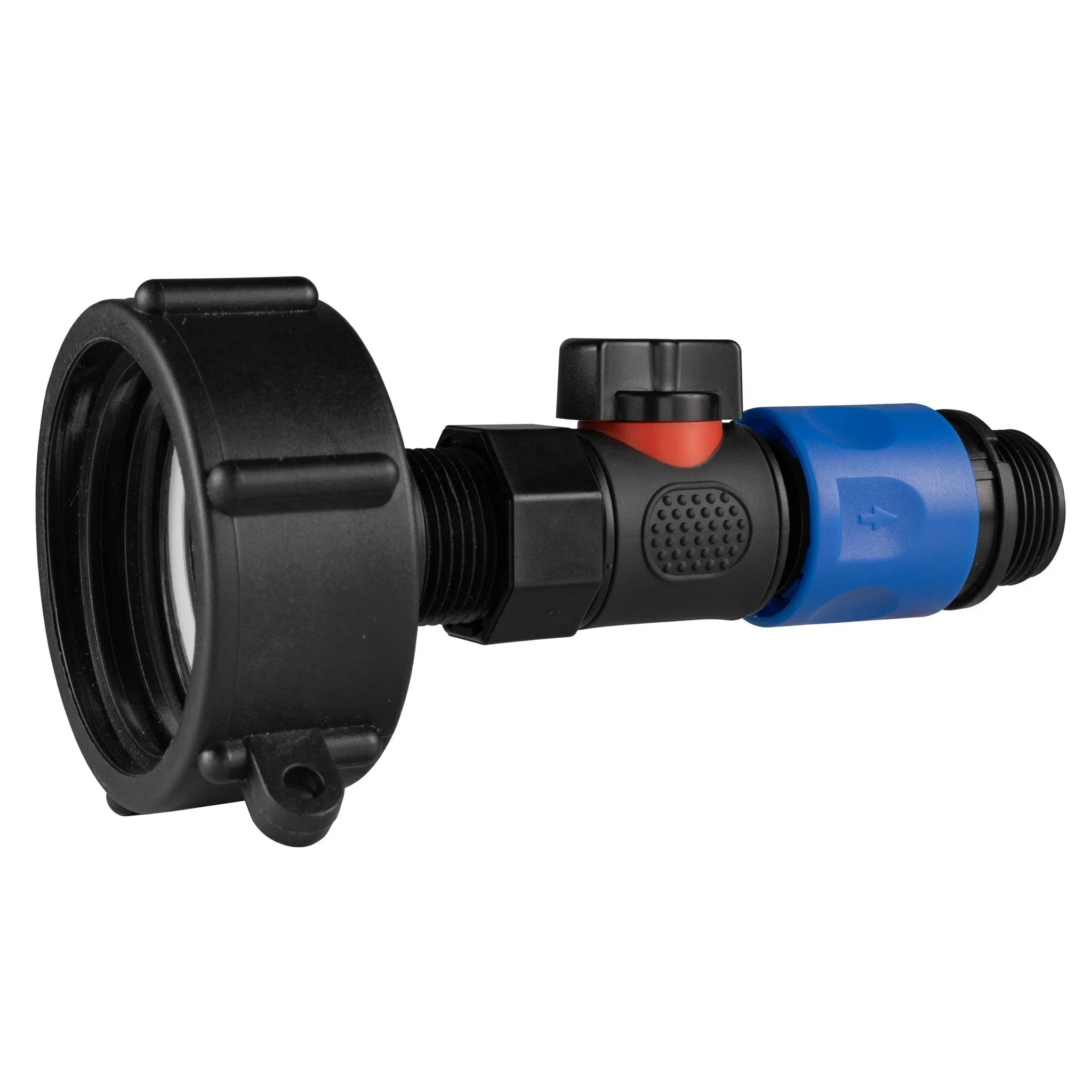 IBC 2” S60X6 Cap with BSPF Thread-Quick Connect Male Valve and Hose Connector 3/4" BSPM - Image 3