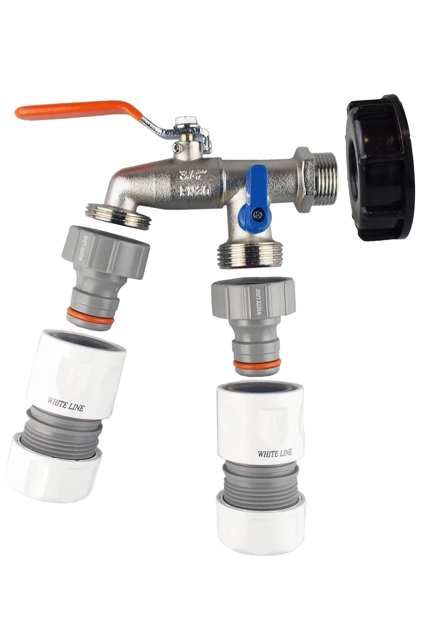 IBC 2” S60X6 Cap with Double Lever Tap and Max Flo Hose Connectors Set - Image 15