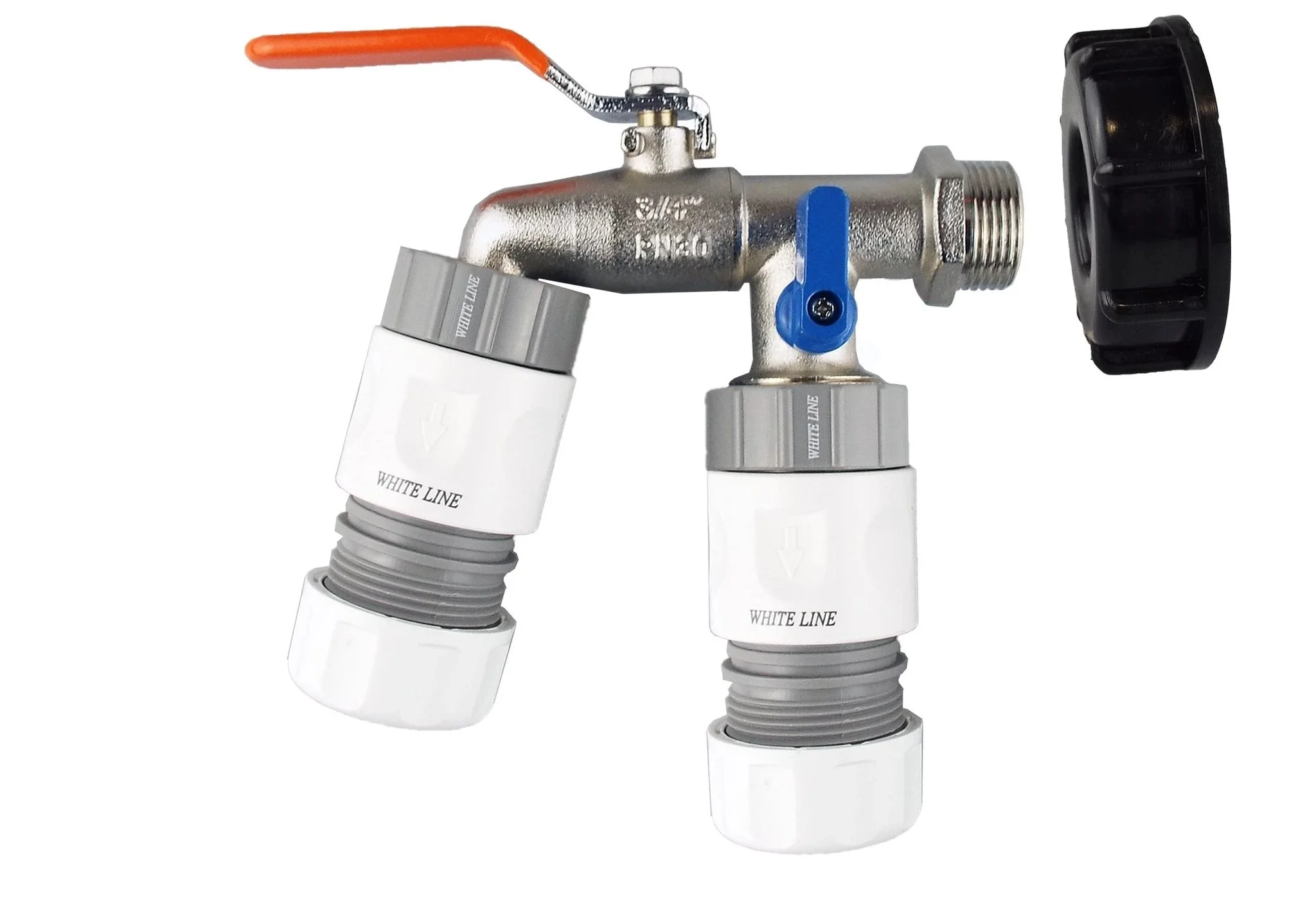 IBC 2” S60X6 Cap with Double Lever Tap and Max Flo Hose Connectors Set - Image 3