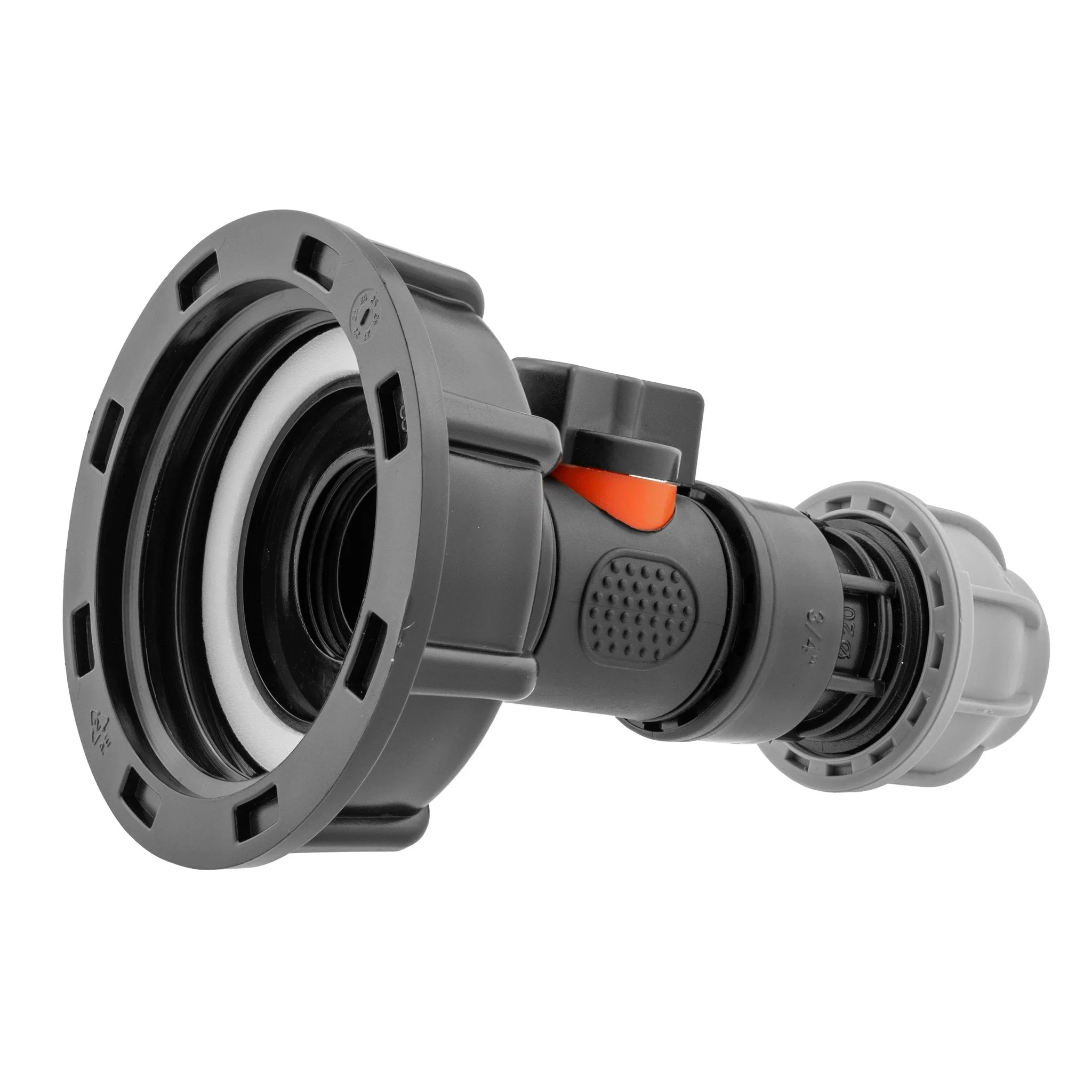 IBC 2” S60X6 Cap with In-Line BSPM Valve and MDPE Straight 20mm - Image 3