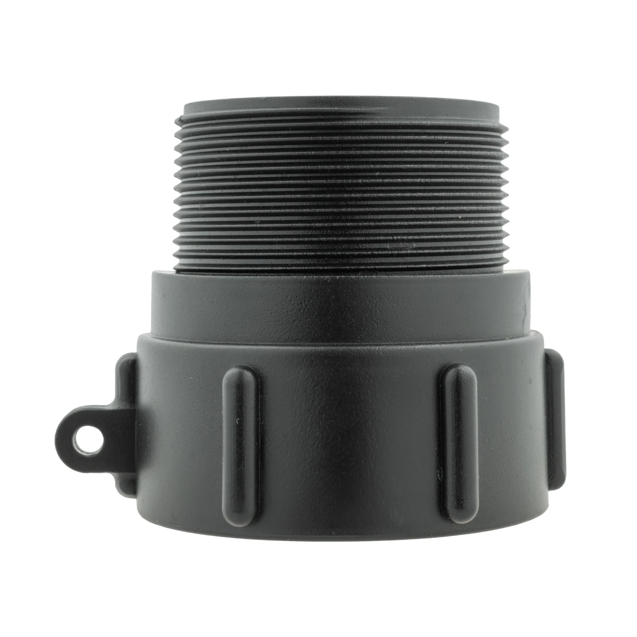 IBC 2” S60X6 Cap with Large Plastic Valve, 2” BSP Elbow and 50mm Barb Straight - Image 2