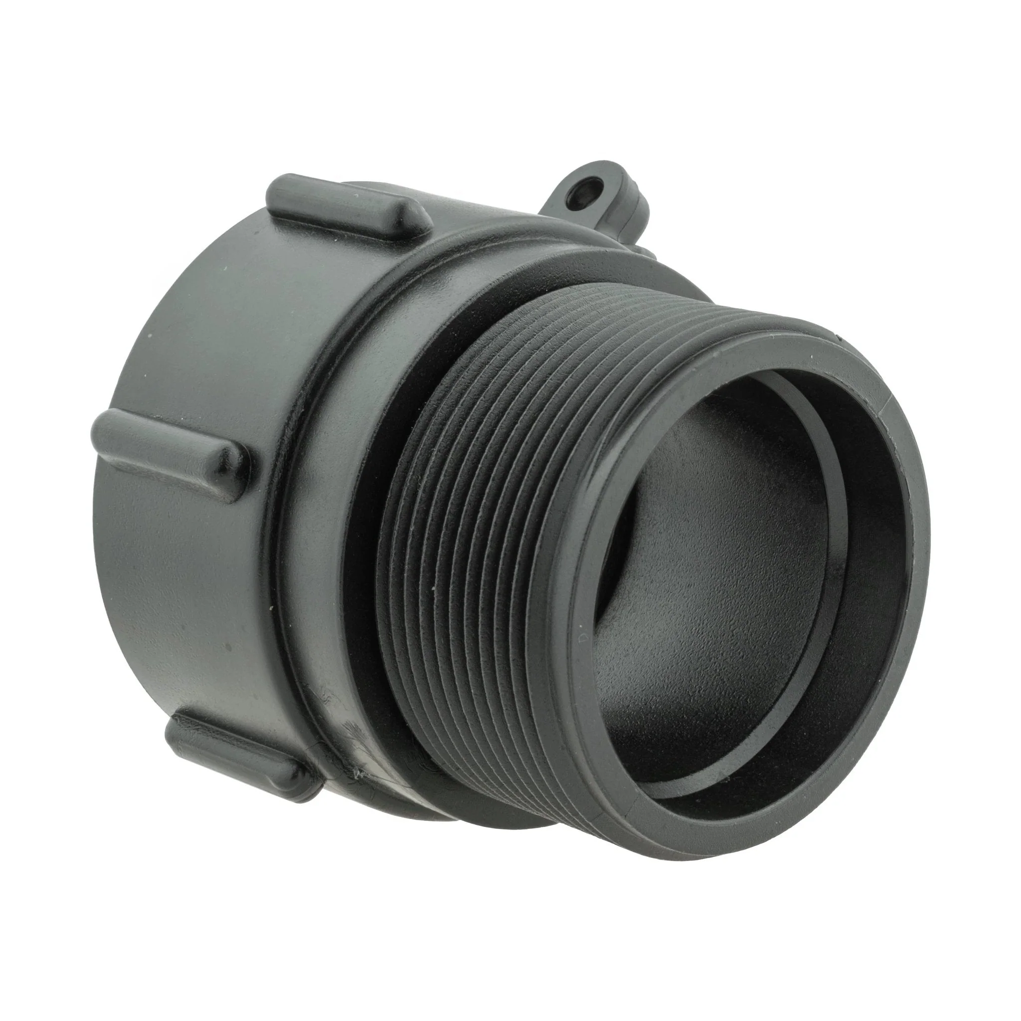 IBC 2” S60X6 Cap with Large Plastic Valve, 2” BSP Elbow and 50mm Barb Straight - Image 3