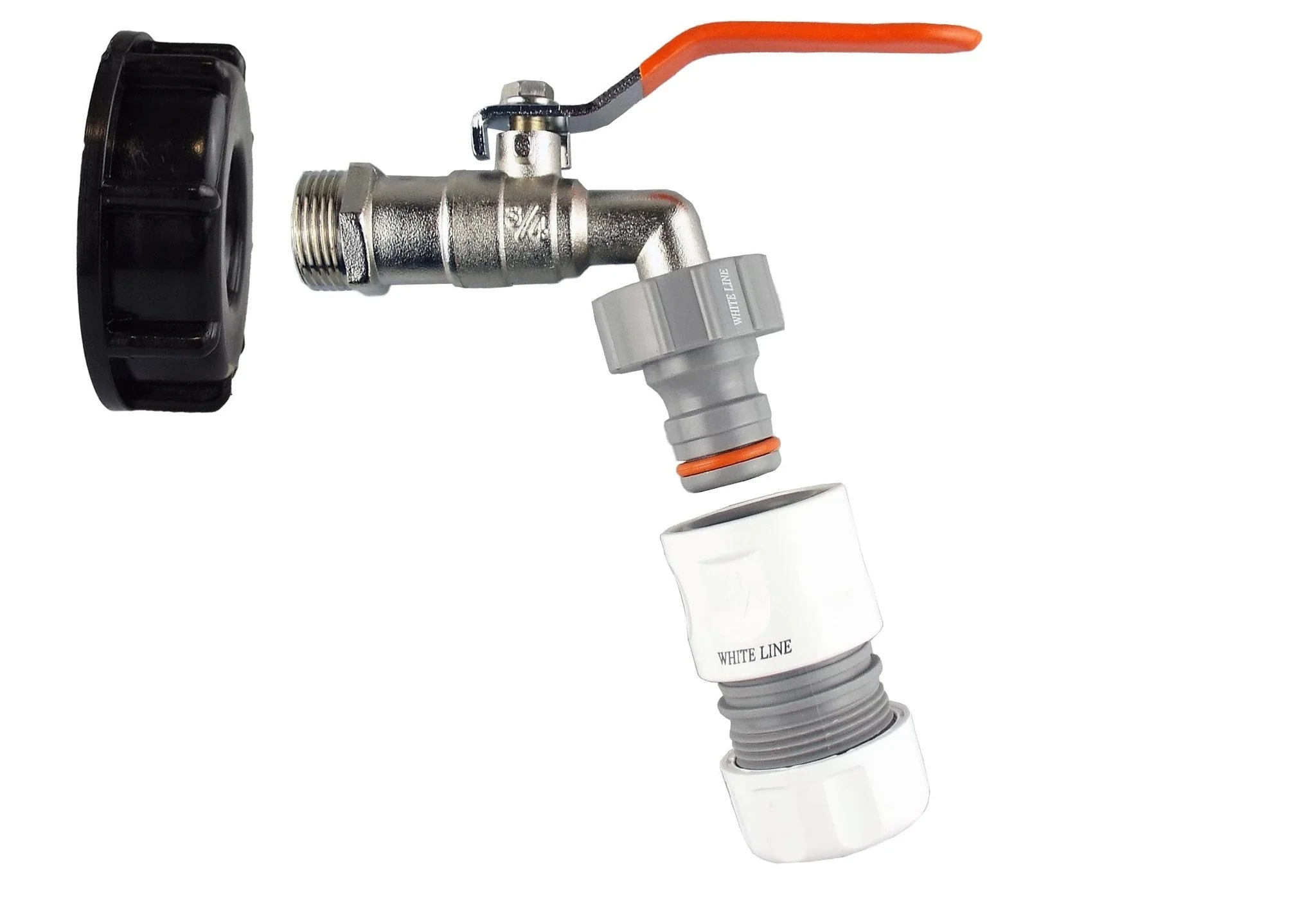 IBC 2” S60X6 Cap with Lever Tap and Max Flo Hose Connectors Set - Image 3