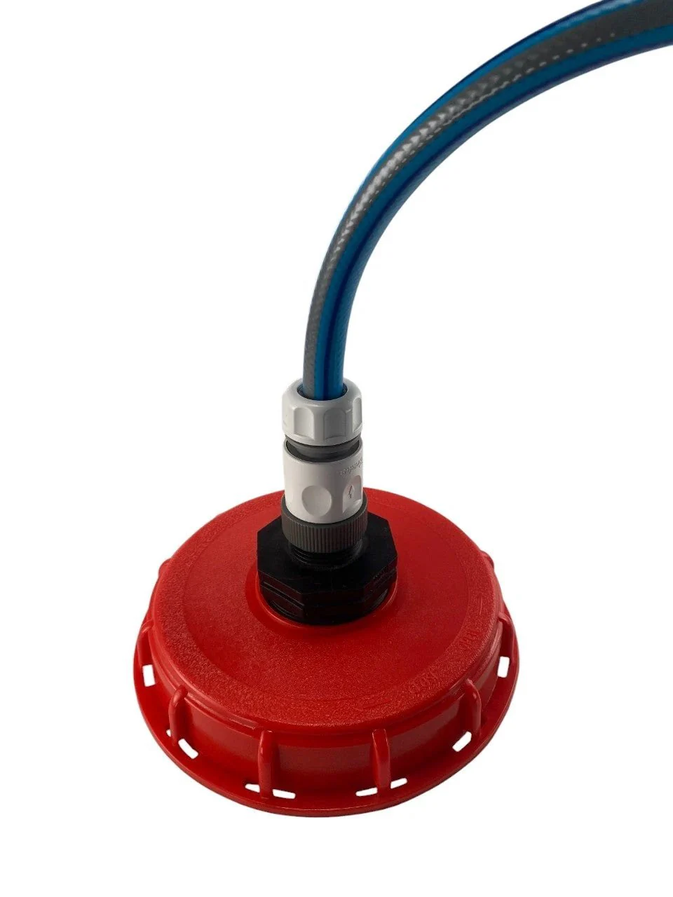 IBC 6-inch Cap Kit with ½” Hose Pipe Connector (White) - Image 2