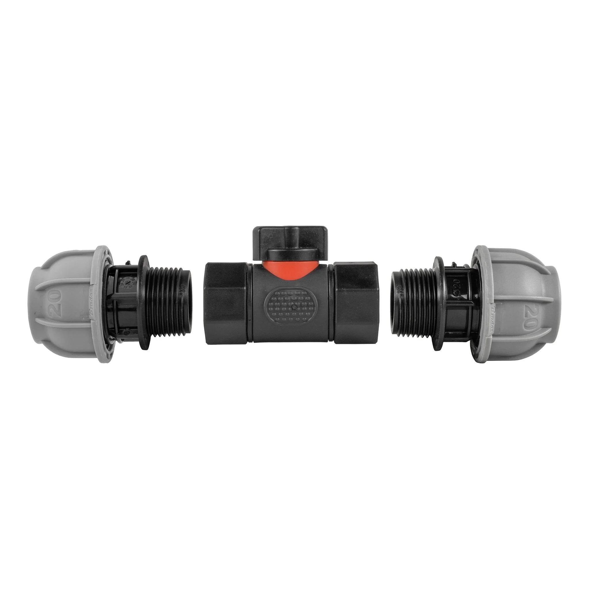 In-Line BSPF Valve with 2 x 20mm MDPE Straight Connectors - Image 6