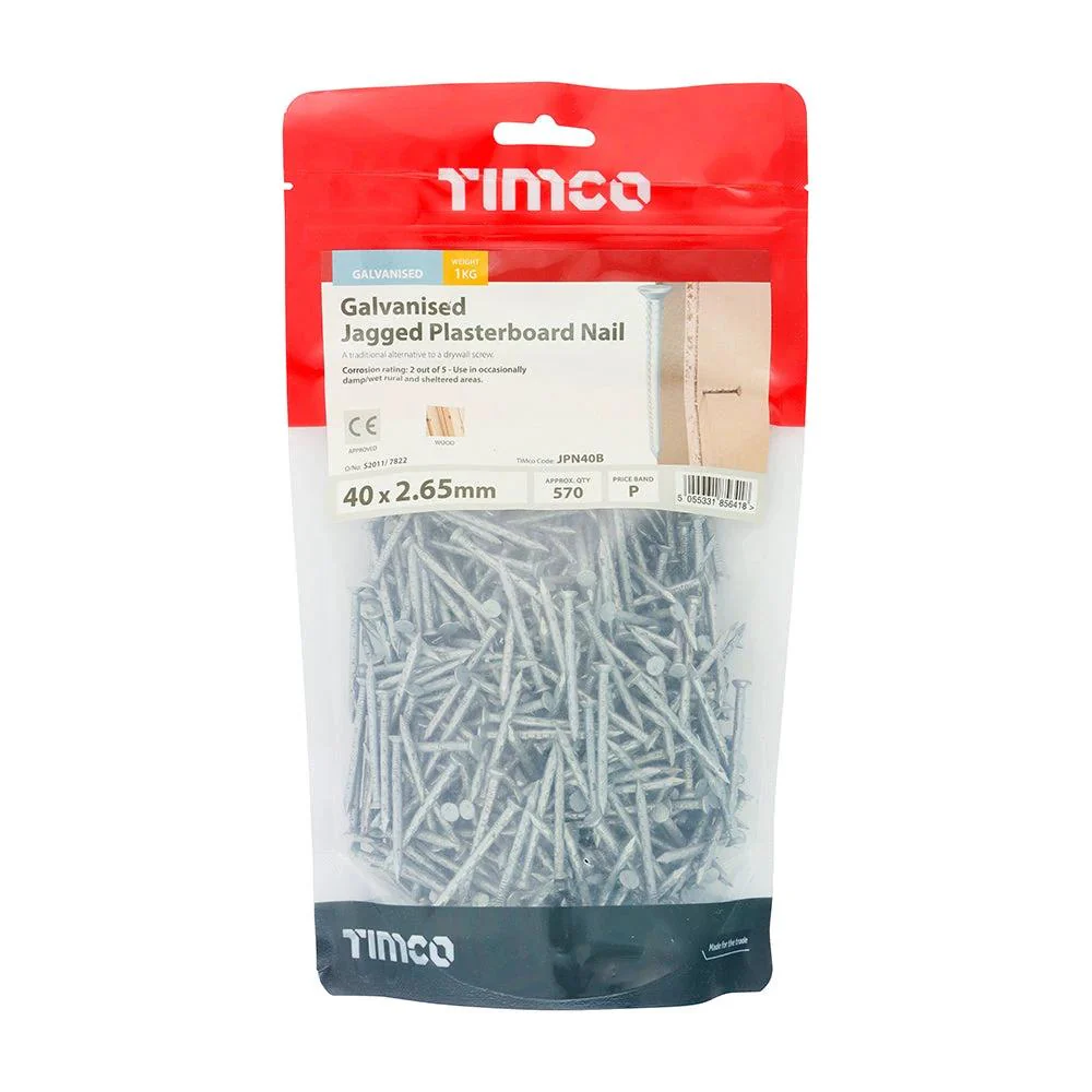 Jagged Plasterboard Nails Galvanised - Image 3
