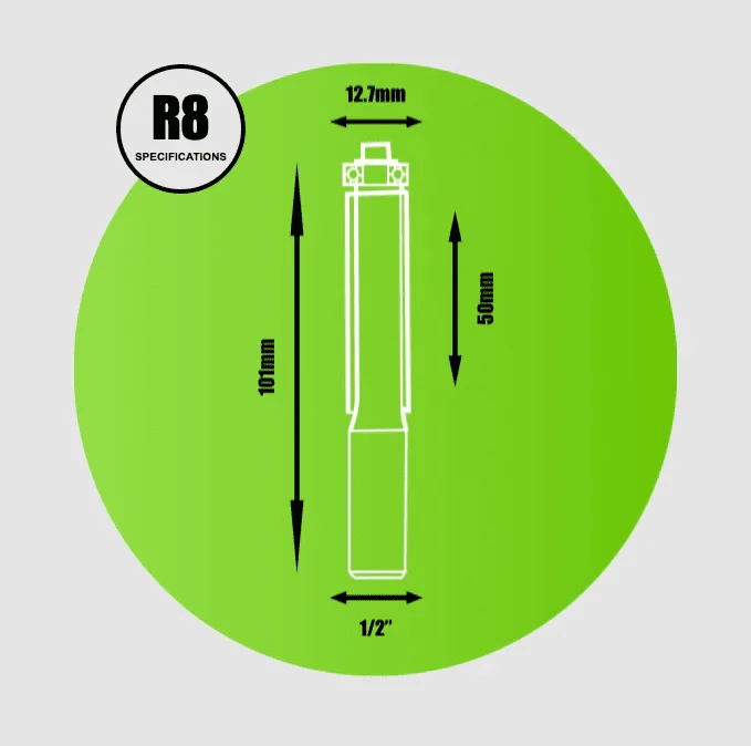 Bottom Bearing Guided Cutter 1/2"x12.7mmx50mm - R8 - Image 2
