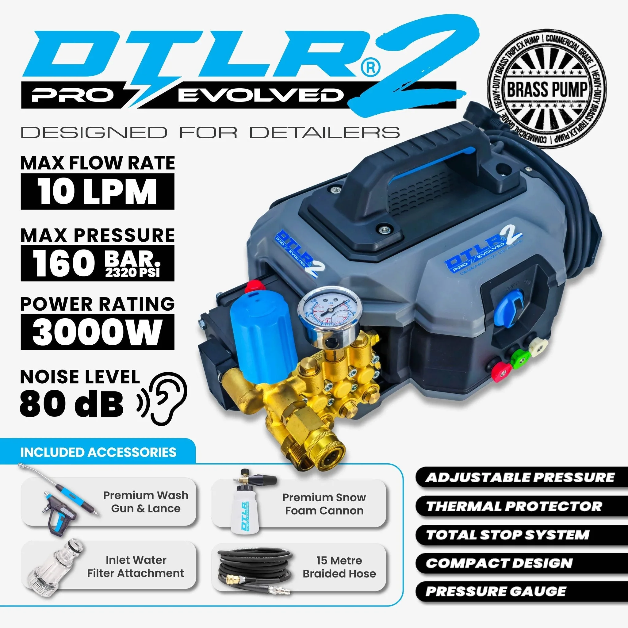 Kiam® DTLR 2 Pro® Electric Pressure Washer 160 Bar 10 LPM - Image 2