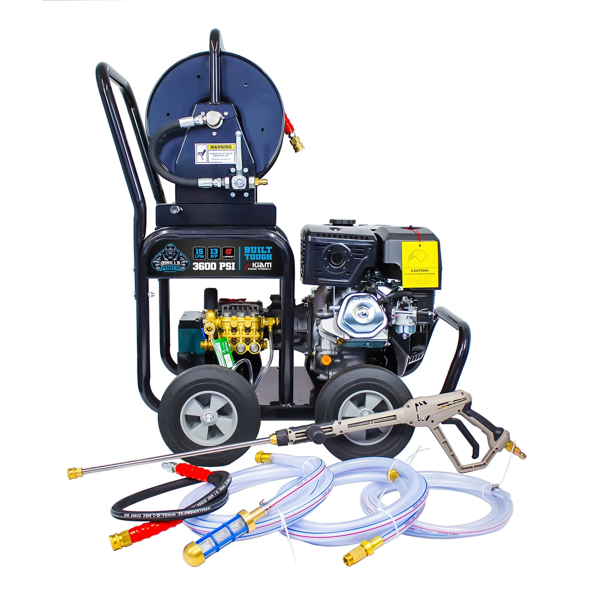 Kiam GORILLA POWER® 3600PSI 15LPM 13HP Petrol Pressure Washer Loncin Engine - Image 4