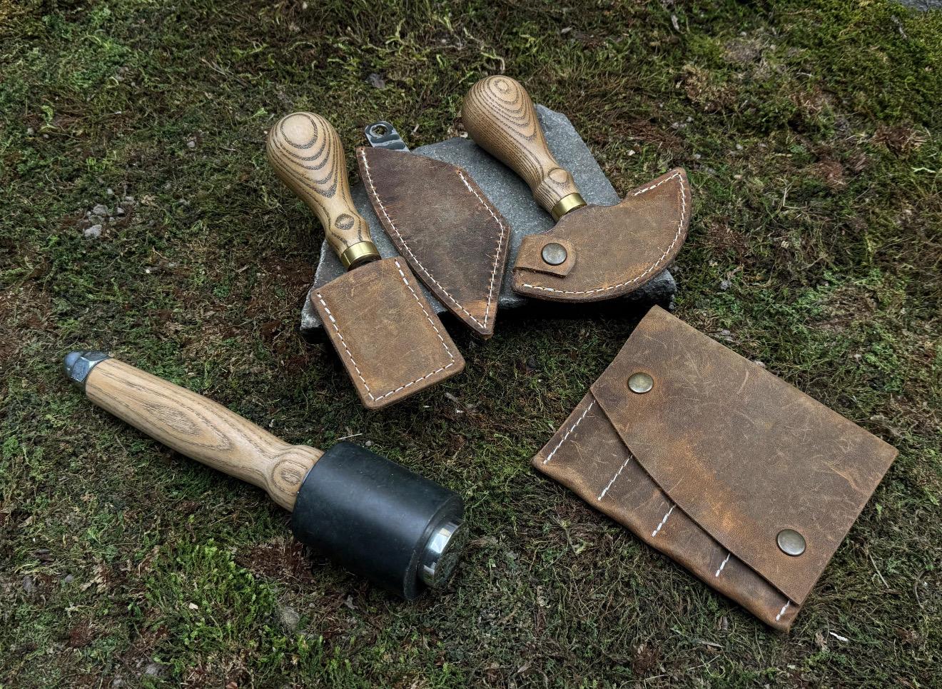 Leather Craft Tool Set – Half Moon Knife, Beveler & Stitching Chisels - Image 6