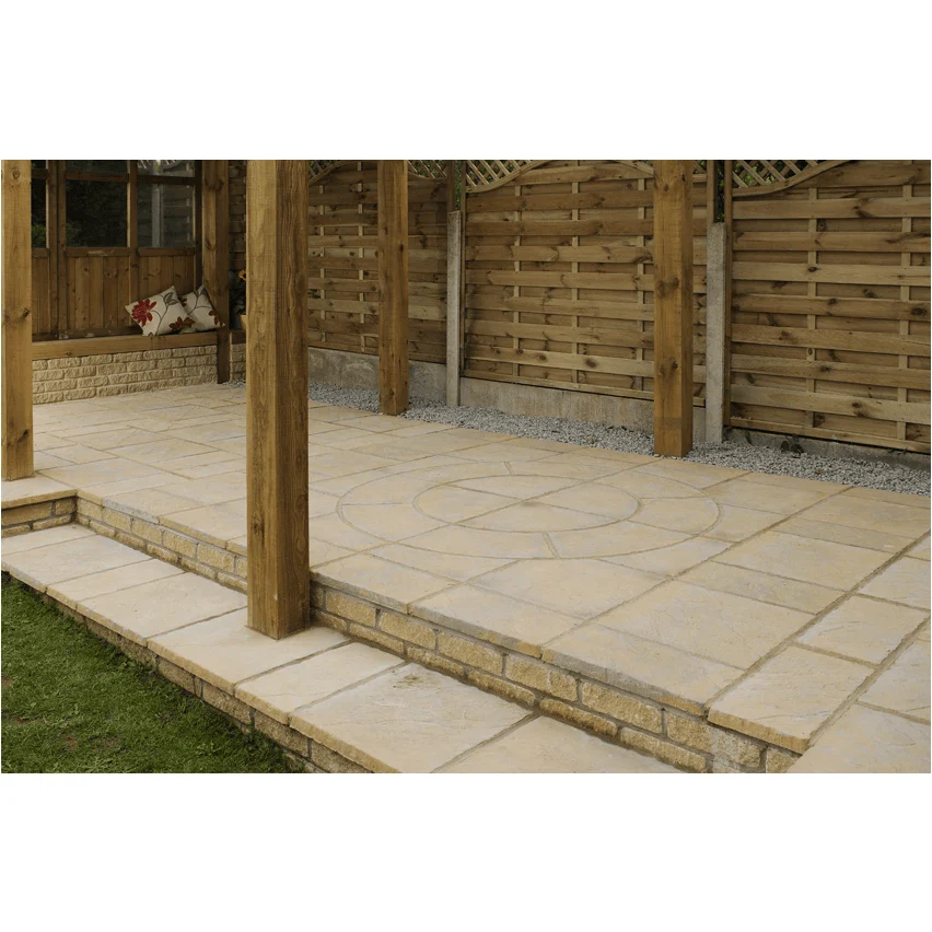 Chalice Concrete Paving Circle With Squaring Off Kit Honey Brown 3.24m2 - Image 2