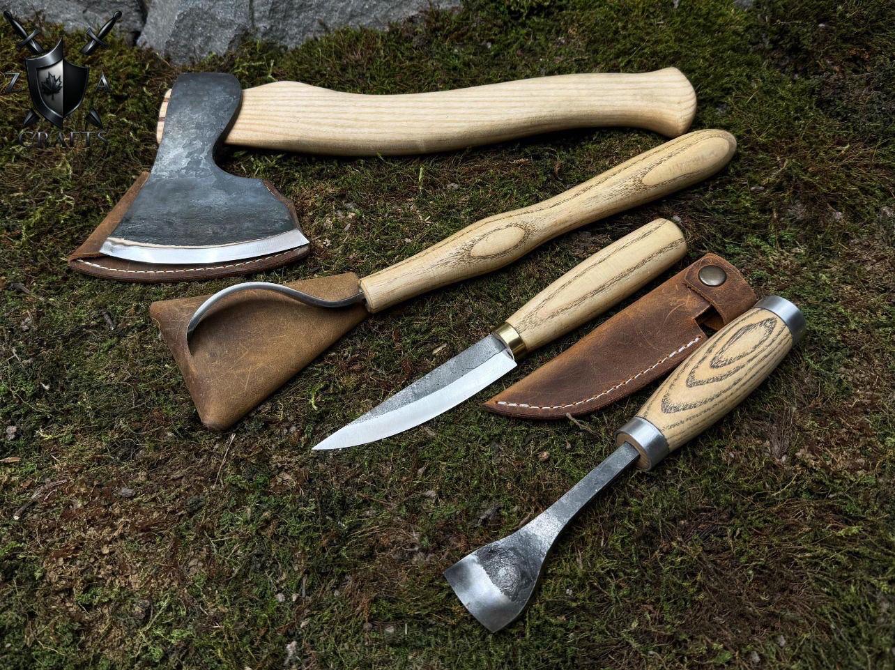 Professional kits Spoon Carving Tool Set  4 Hand Forged Pieces - Image 2