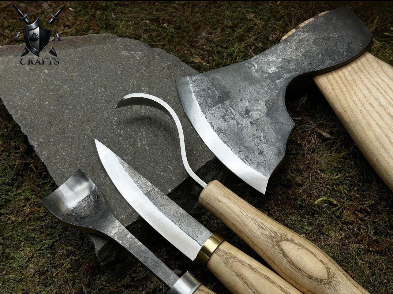 Professional kits Spoon Carving Tool Set  4 Hand Forged Pieces - Image 4