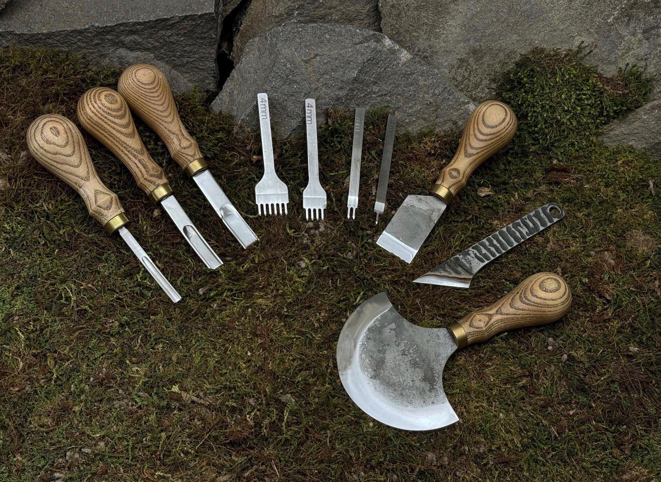 Professional Leatherworking Tool Kit – Cutting Knife, Beveler, Stitching Chisels & Accessories - Image 7