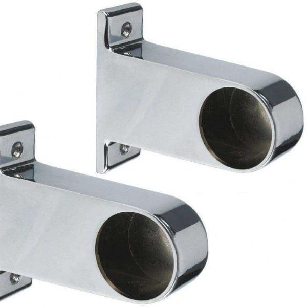 Rothley Chrome Long End Brackets (Pk 2) 32mm Chrome