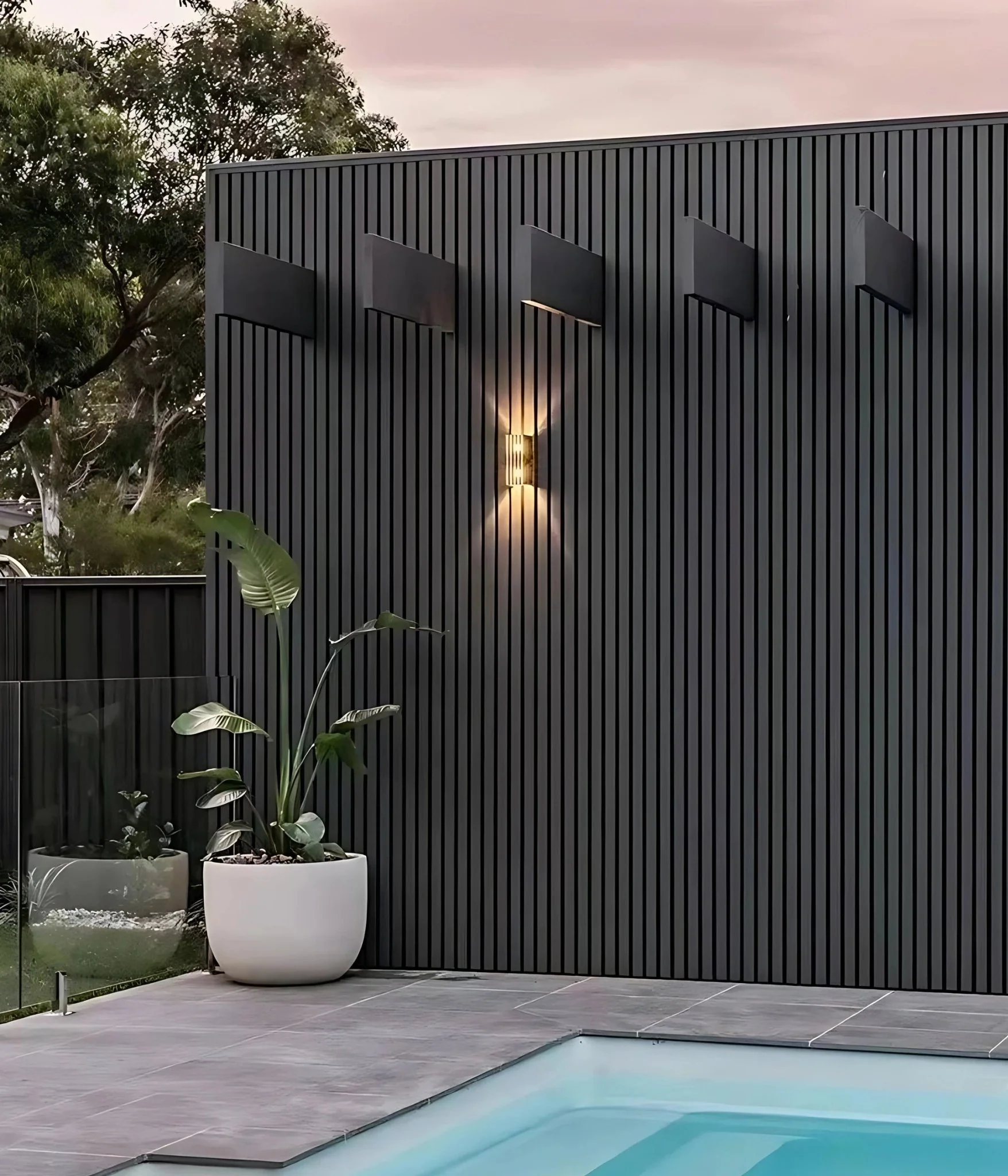 Triton Charcoal - Slatted Composite Cladding Panels - Board Width 219mm (200mm wide coverage) x 26mm - Image 2