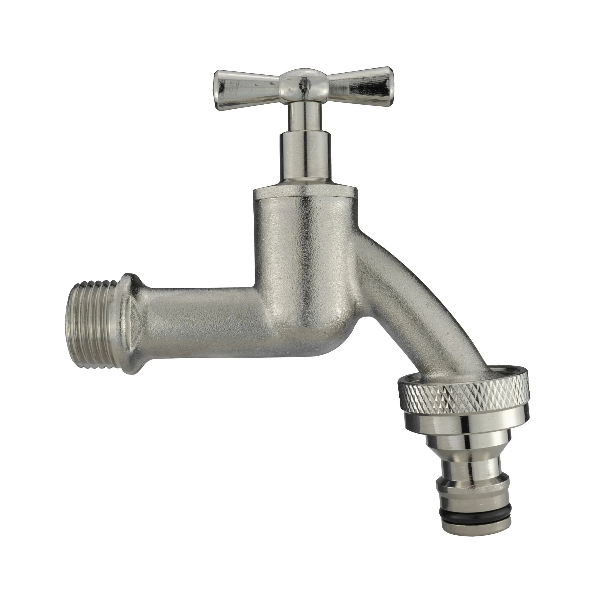 Wall Flange Kit 20mm MDPE + Bib Nickle Tap & Snap On - Image 2