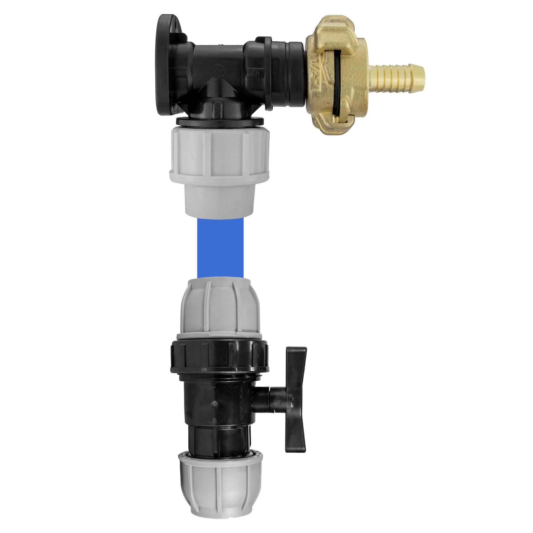 Wall Flange Kit 20mm MDPE - Geka & In Line Valve + 1/2"Barb - Image 10