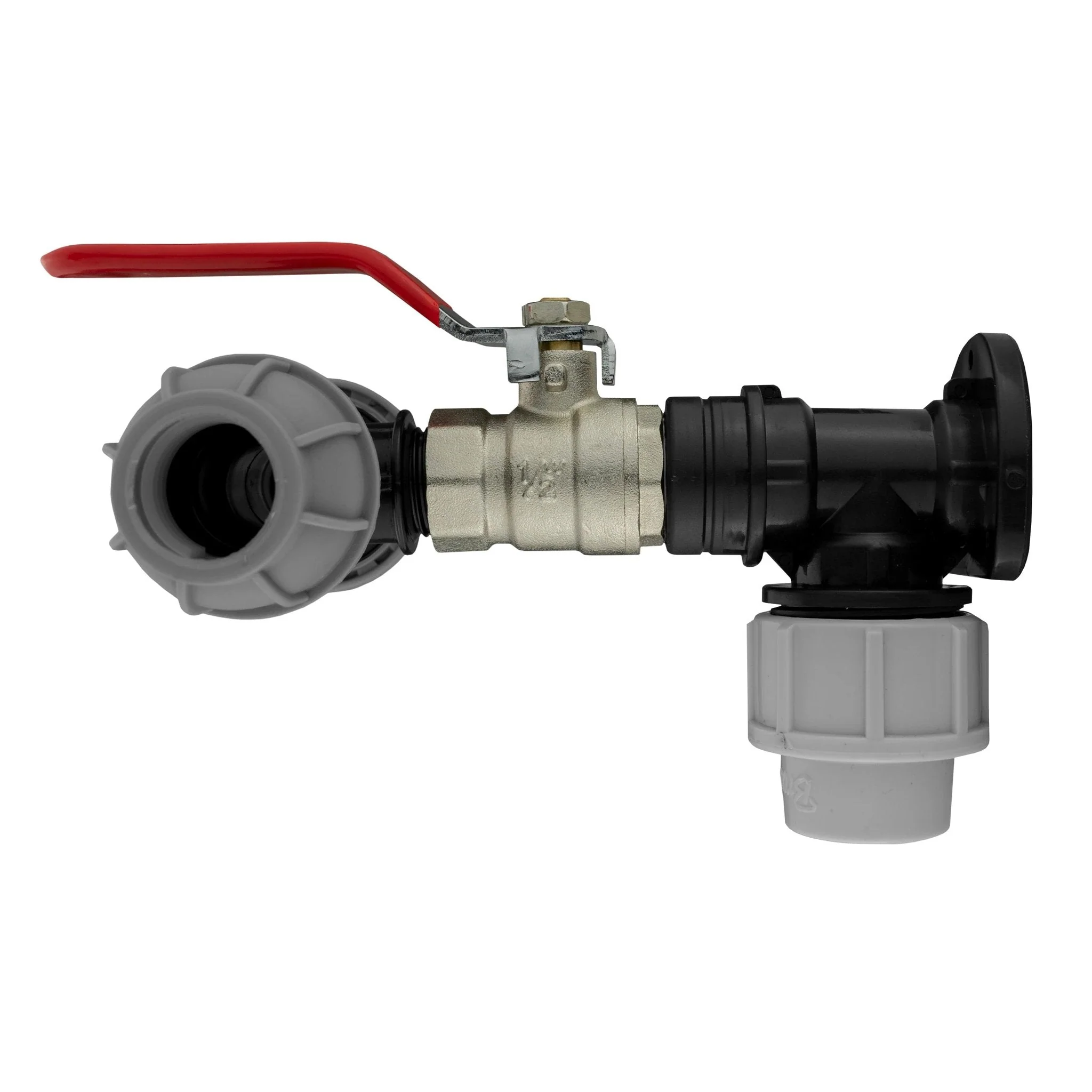 Wall Flange Kit 20mm MDPE - Lever Valve & 20mm MDPE Tee Outlet - Image 3