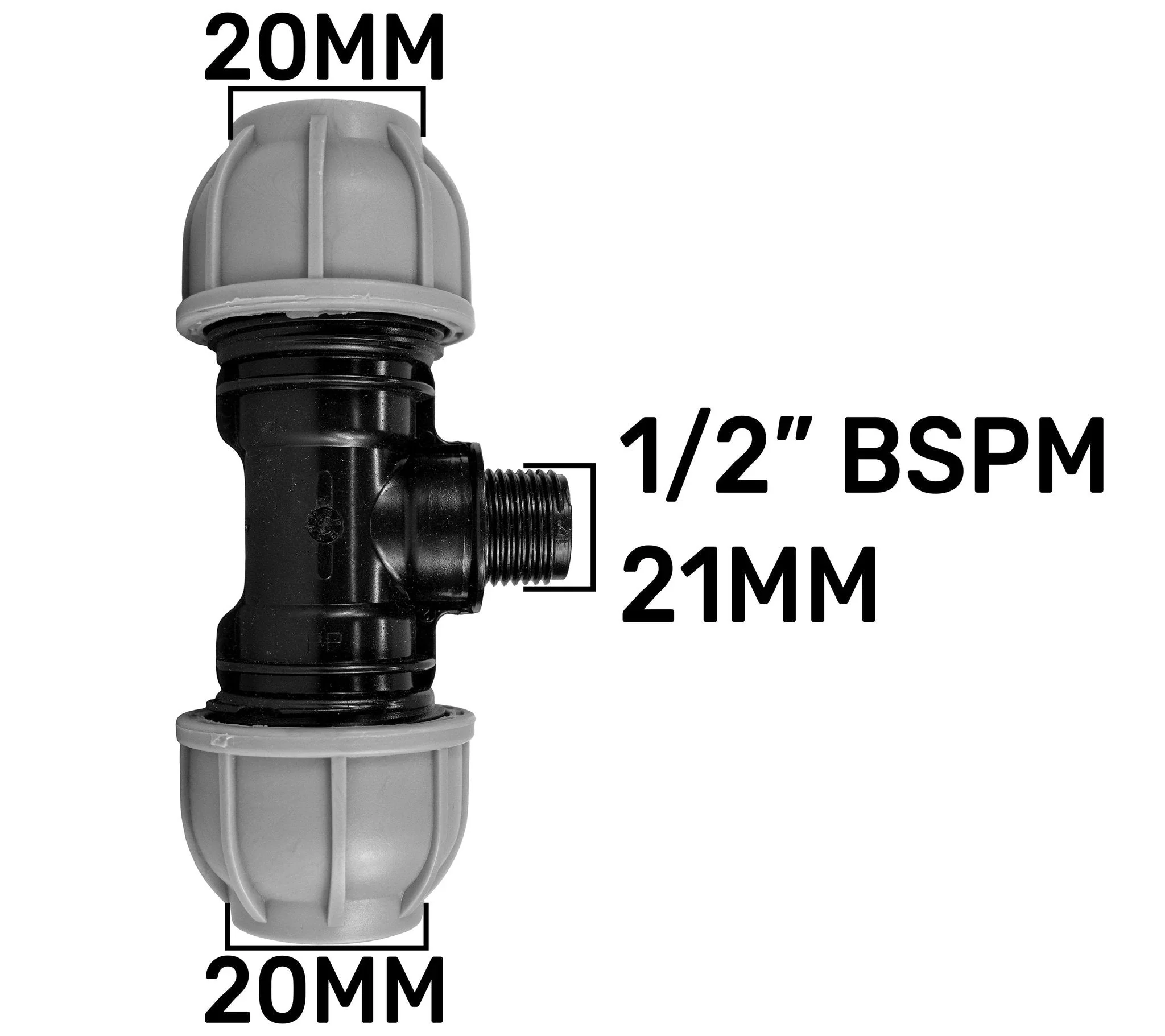Wall Flange Kit 20mm MDPE - Lever Valve & 20mm MDPE Tee Outlet - Image 7