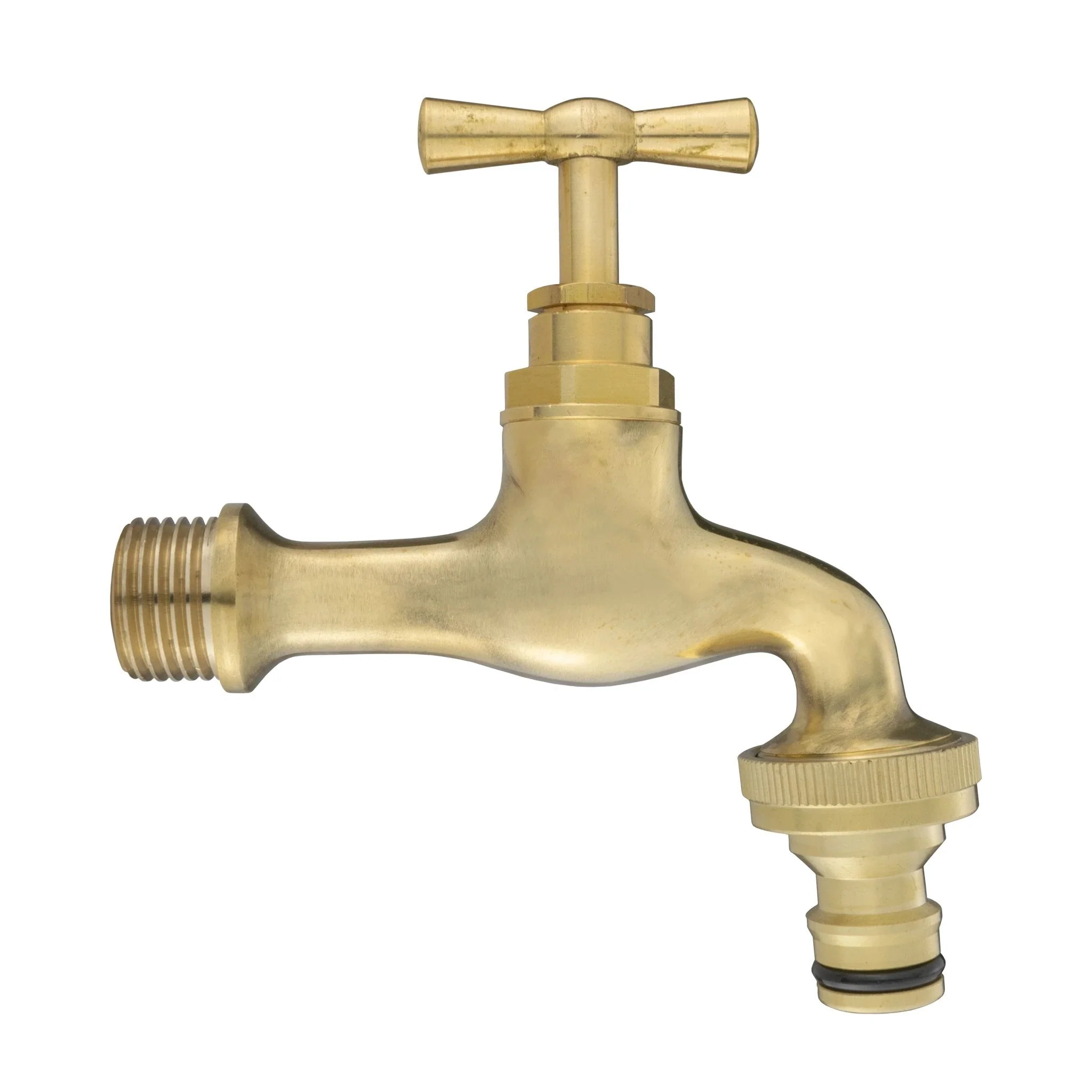 Wall Flange Kit 20mm MDPE - Polished Brass Bib Tap with Snap On - Image 3