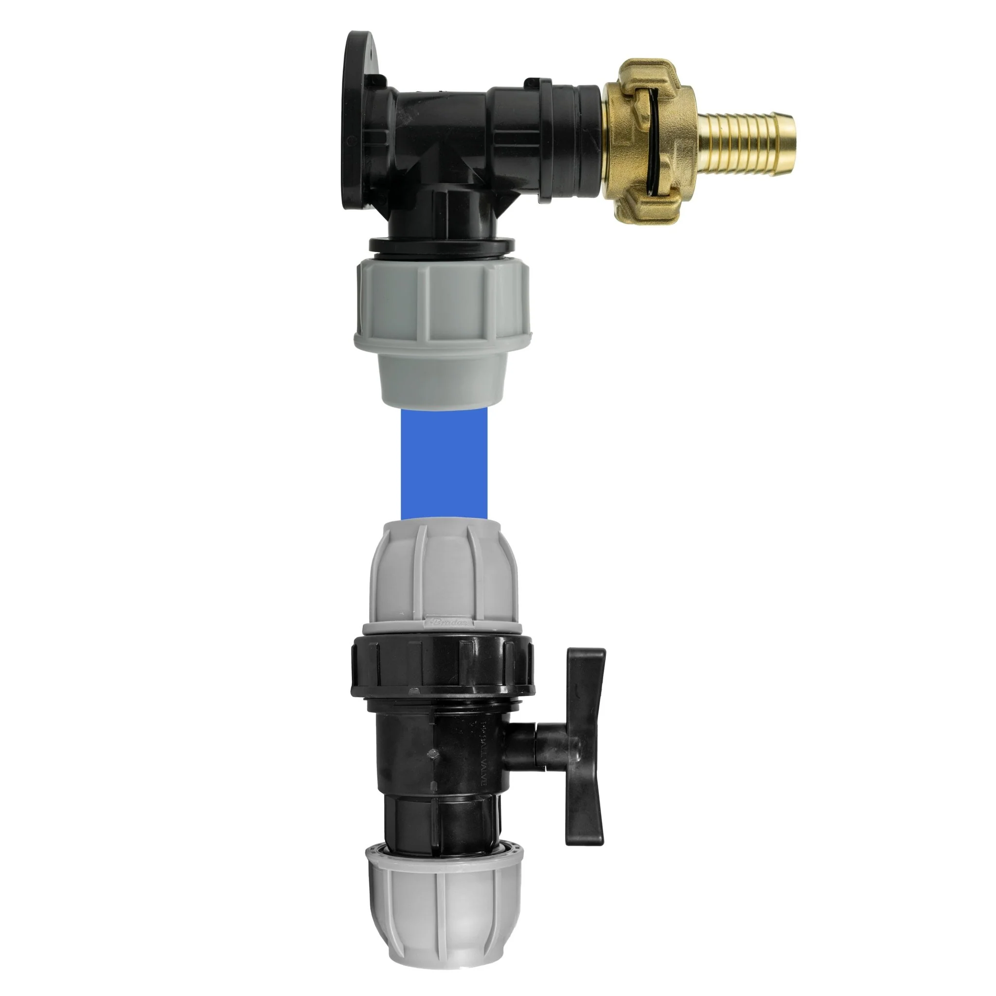 Wall Flange Kit 25mm MDPE + 25mm MDPE Valve + 19mm Barbed Geka Set - Image 2