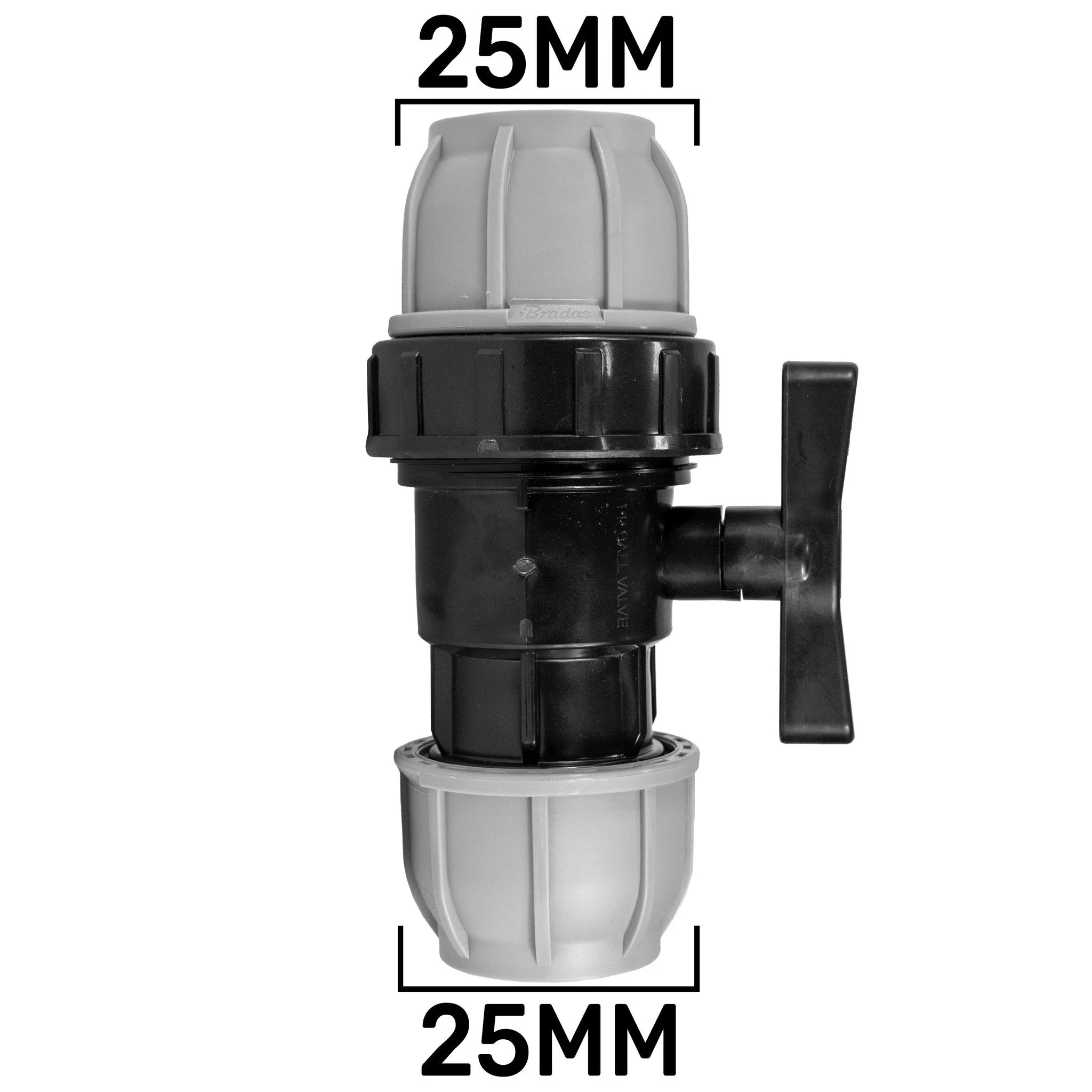 Wall Flange Kit 25mm MDPE + 25mm MDPE Valve + 3/4" Camlock Type F+C - Image 3