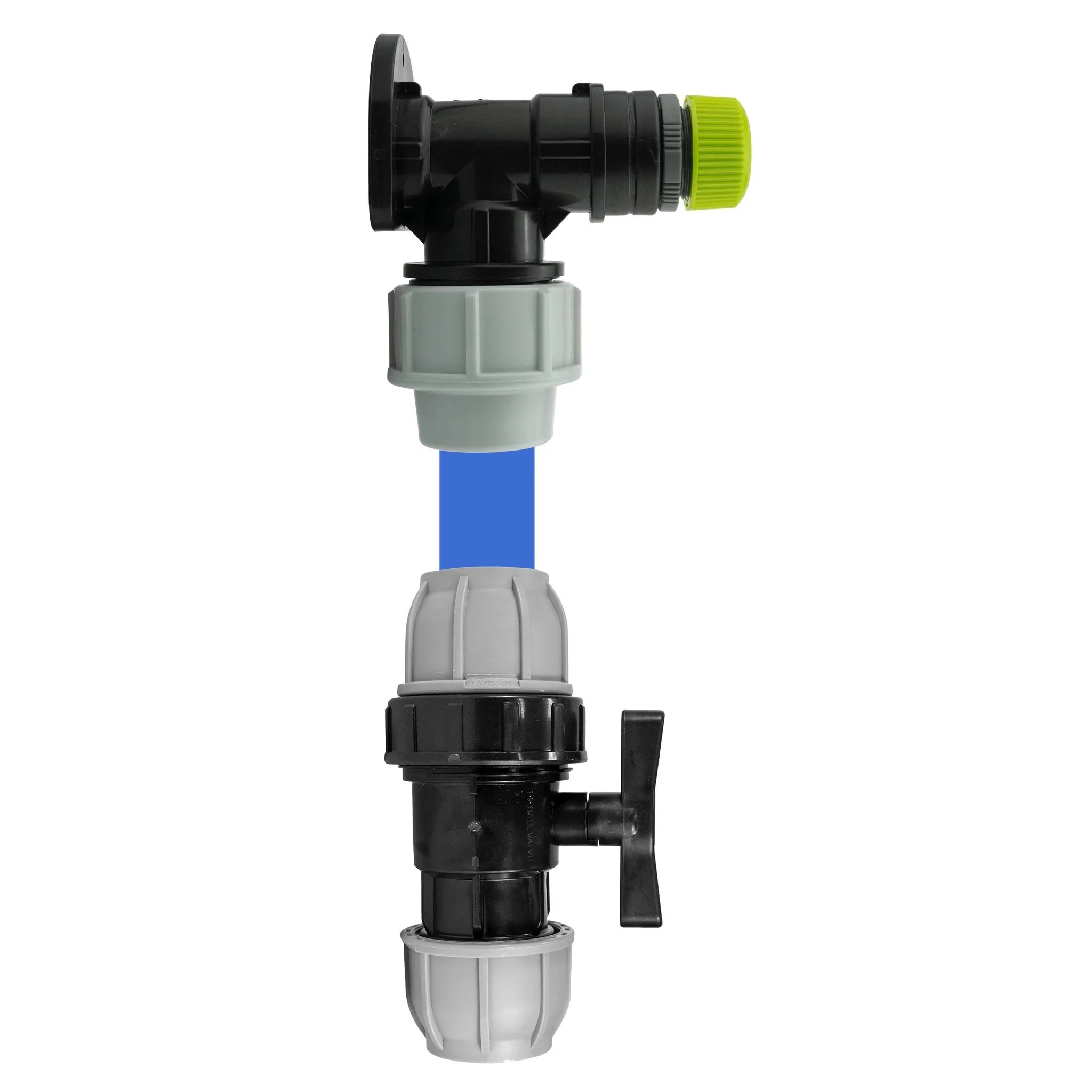 Wall Flange Kit 25mm MDPE + 25mm MDPE Valve + Direct Hose Connector - Image 2