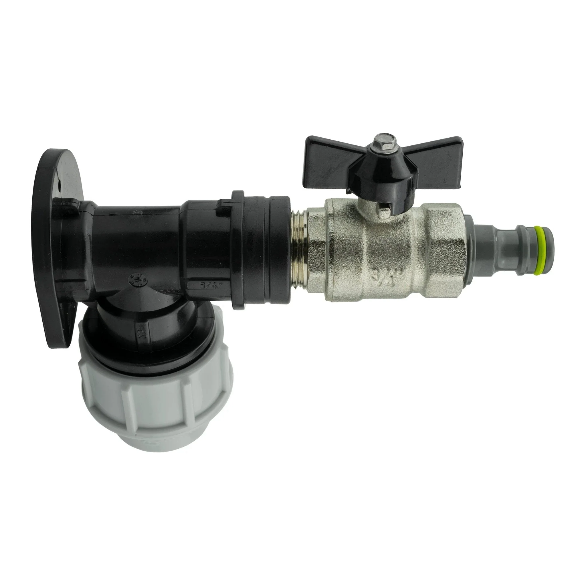 Wall Flange Kit 25mm MDPE + Bib Valve + Click Lock Male Lime - Image 2