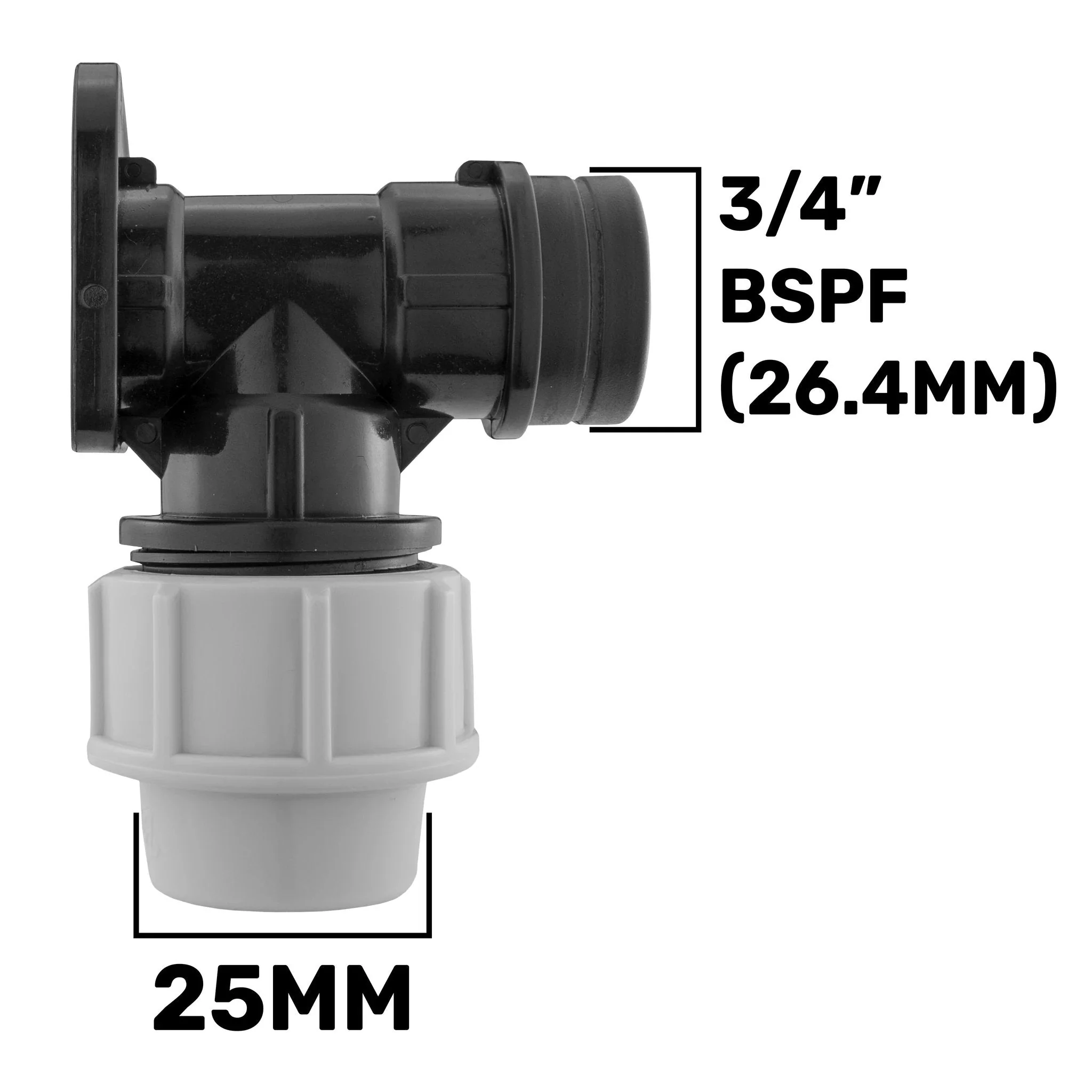 Wall Flange Kit 25mm MDPE + In-Line Valve + 20mm Barb - Image 9