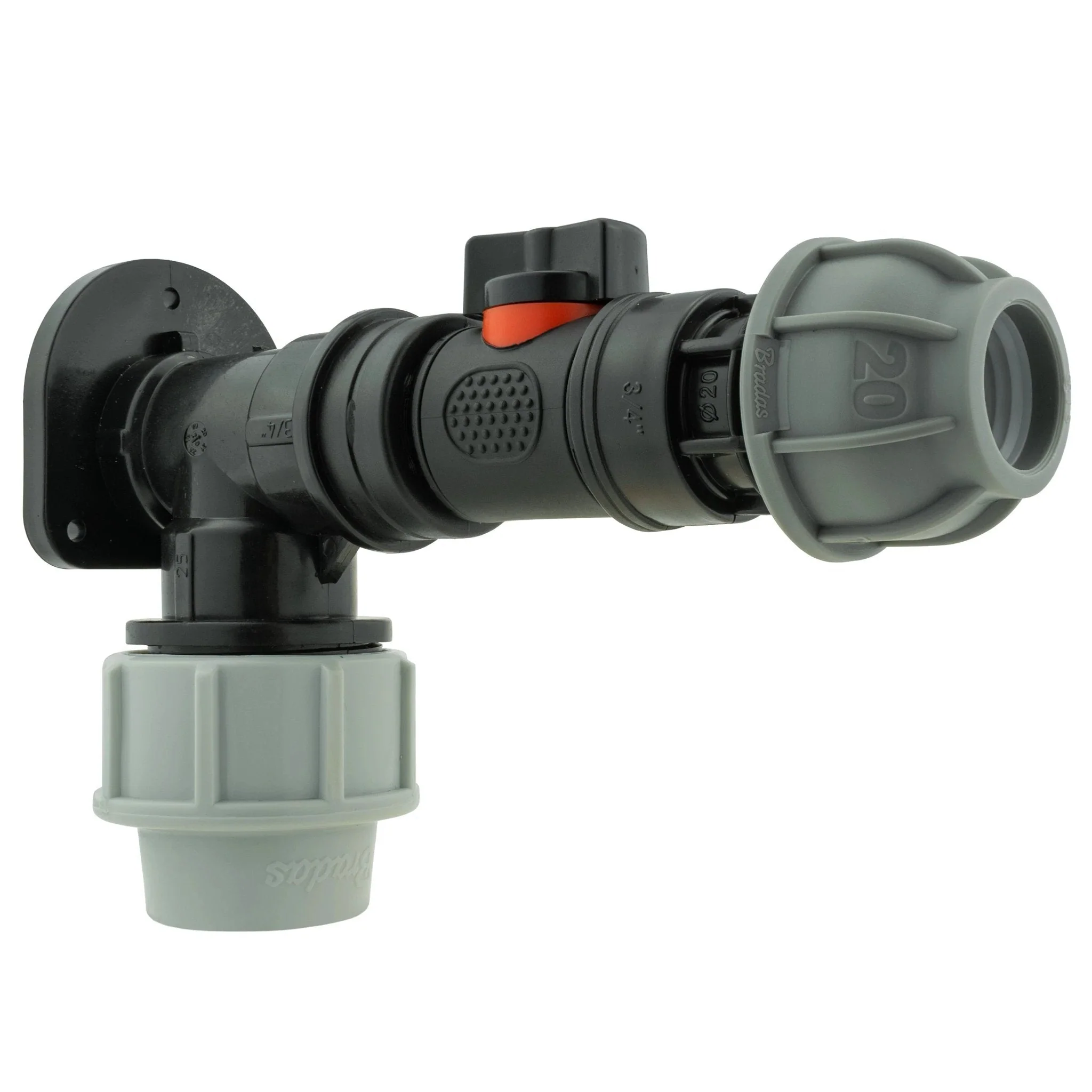 Wall Flange Kit 25mm MDPE + In-Line Valve + 20mm MDPE Joiner - Image 2
