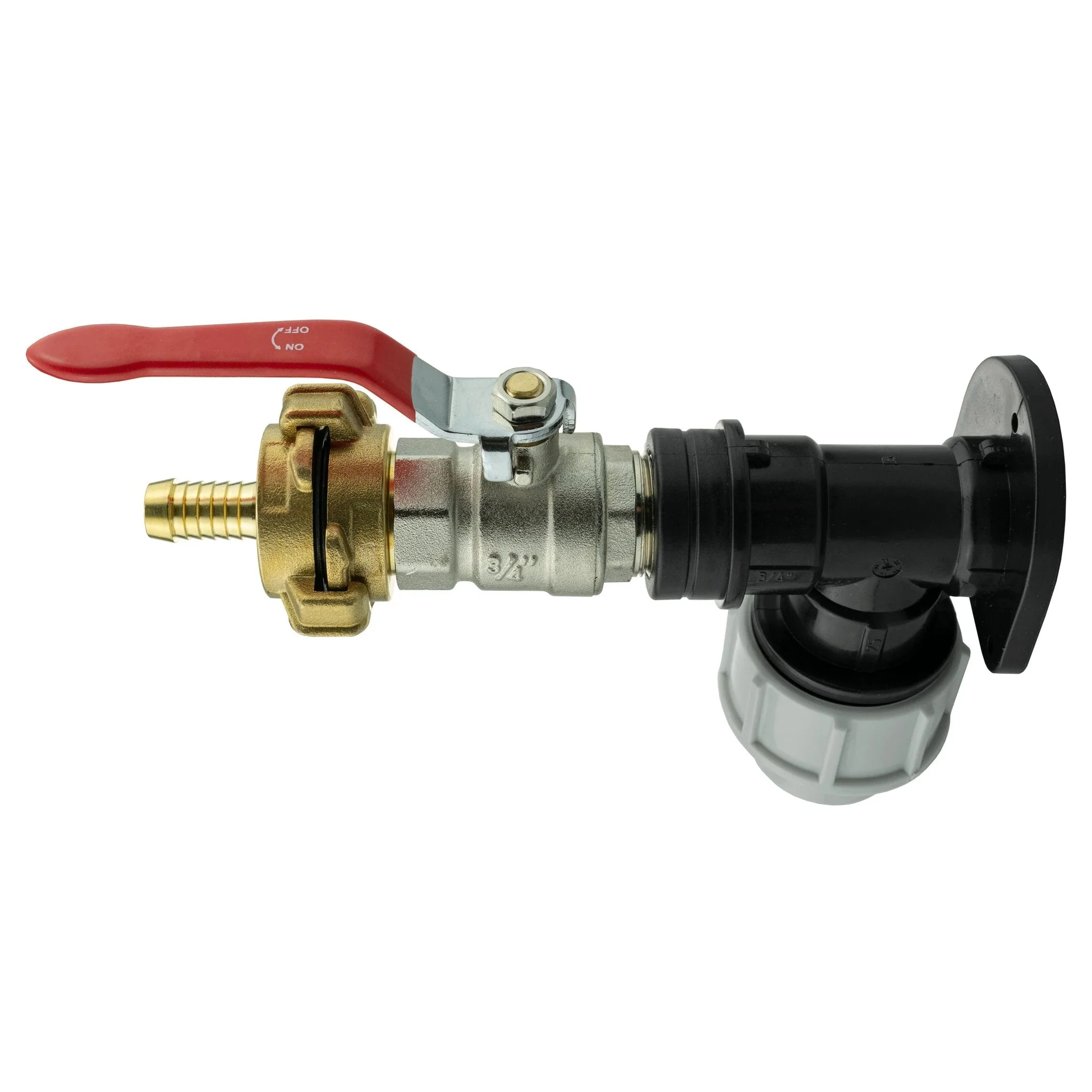 Wall Flange Kit 25mm MDPE + Lever Valve + 13mm Barbed Geka Set - Image 2