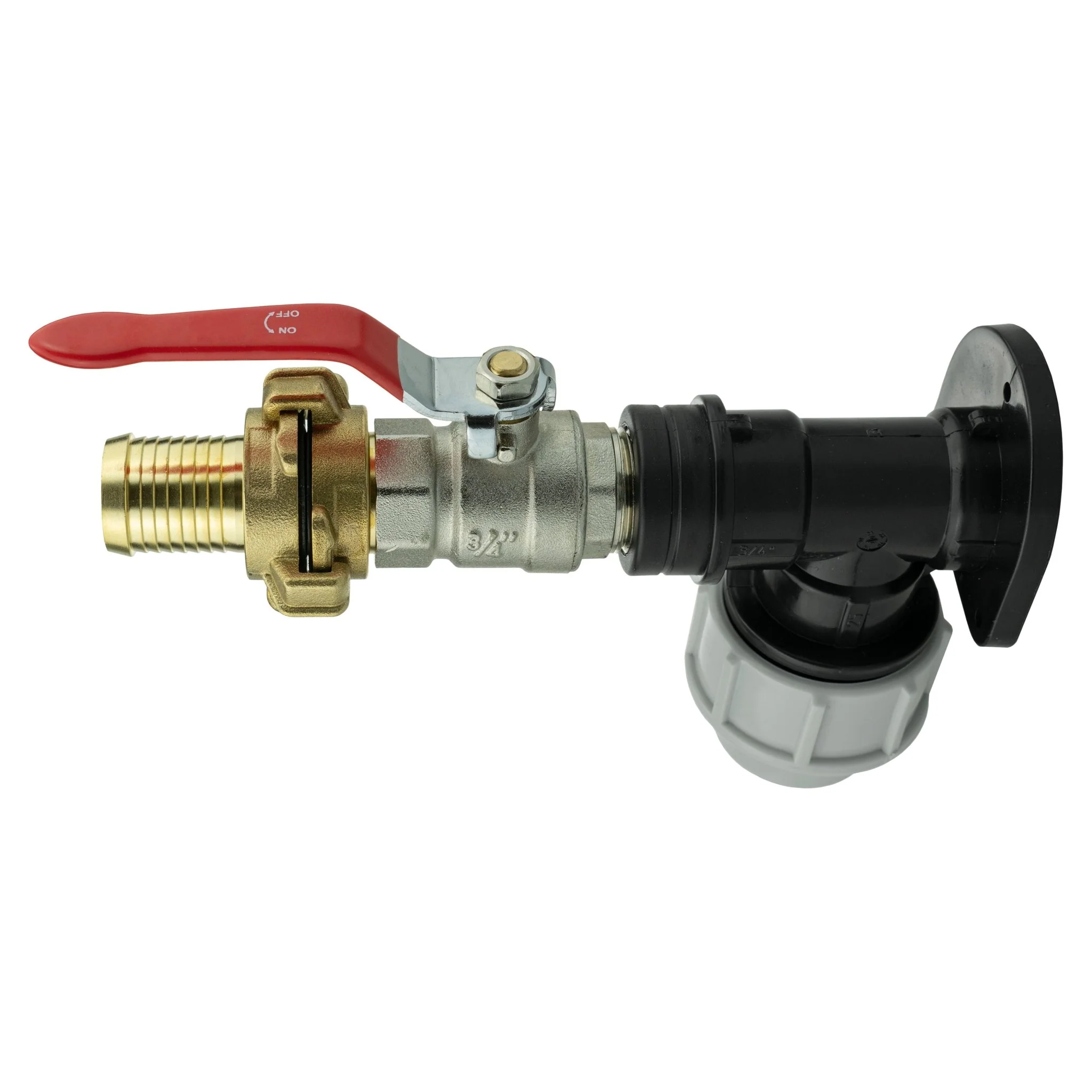 Wall Flange Kit 25mm MDPE + Lever Valve + 25mm Barbed Geka Set - Image 3