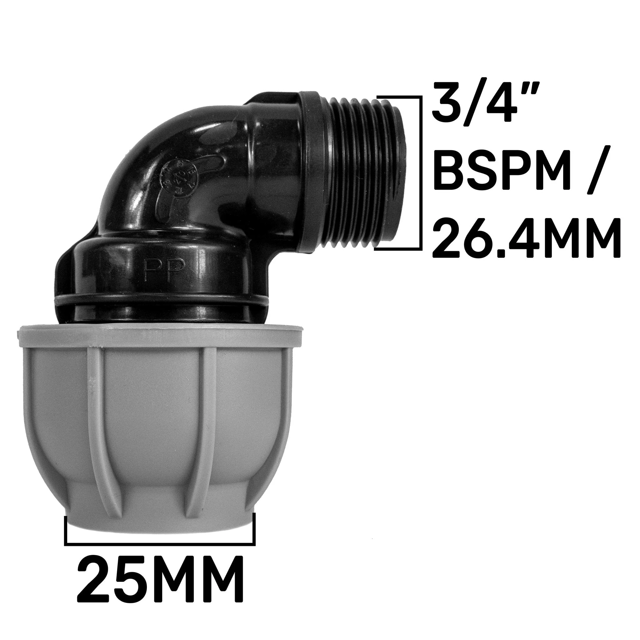 Wall Flange Kit 25mm MDPE + Lever Valve + 25mm MDPE Elbow - Image 8