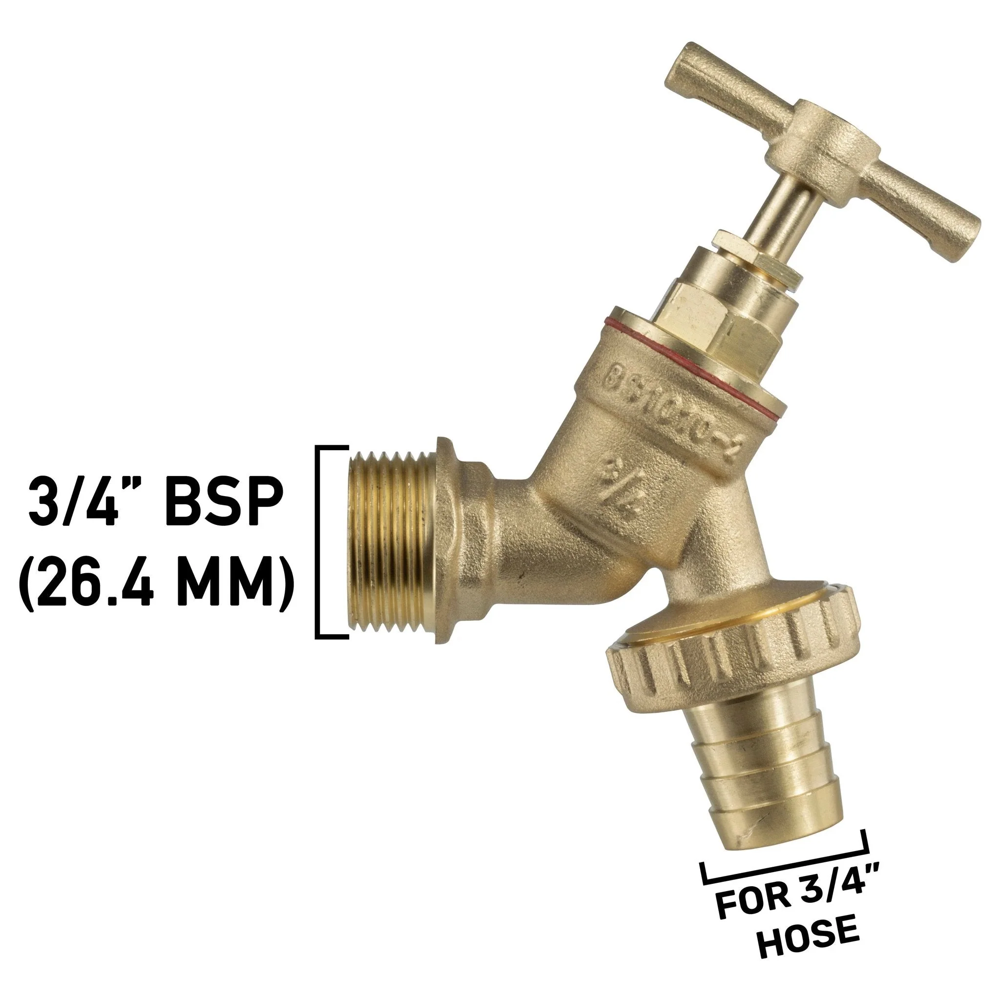 Wall Flange Kit 32mm MDPE - Brass Garden Tap 3/4" Barb - Image 4