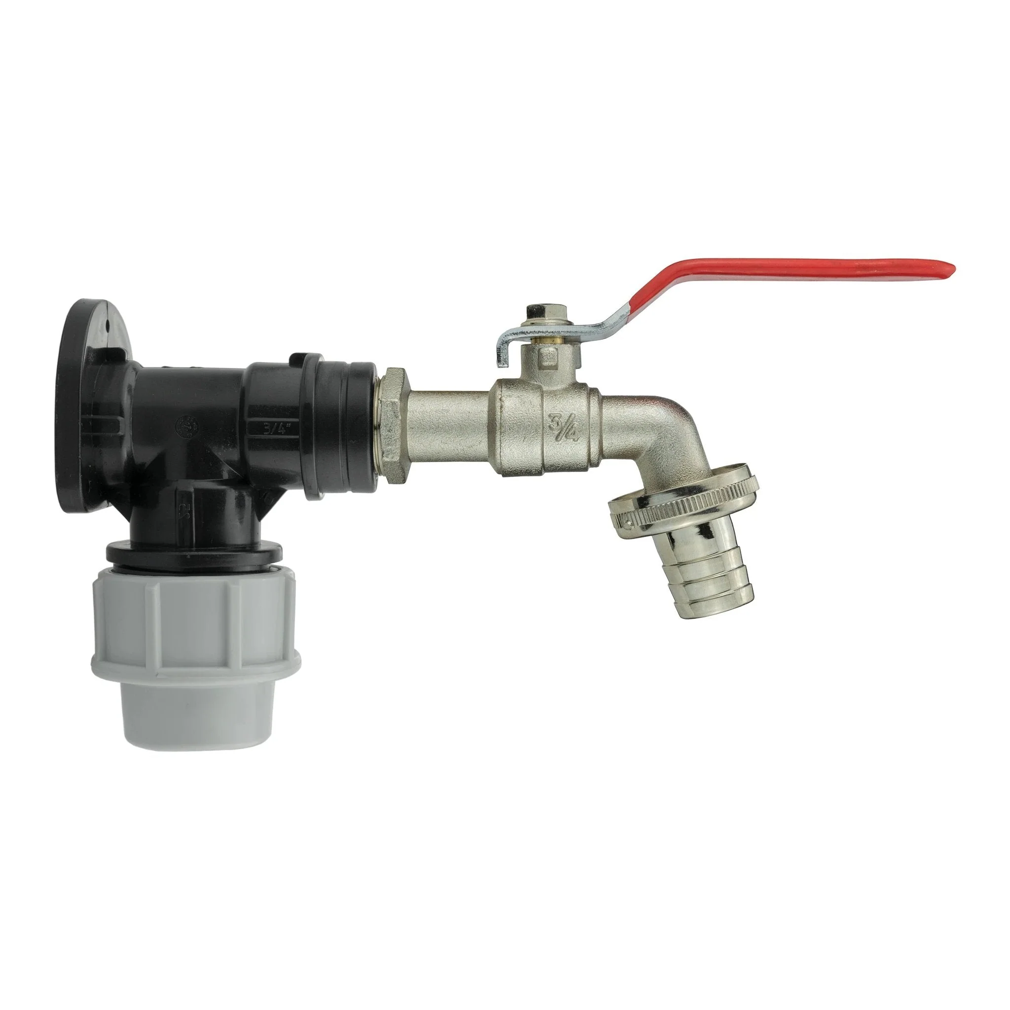 Wall Flange Kit 32mm MDPE + Lever Tap 3/4" Barb