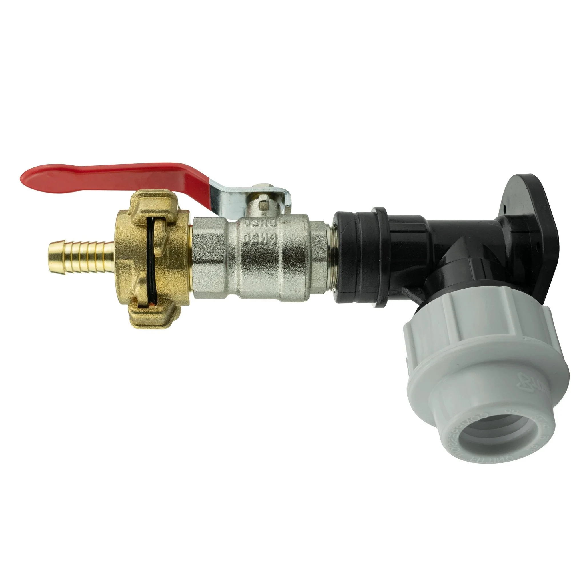 Wall Flange Kit 32mm MDPE + Lever Valve + 13mm Barbed Geka Set - Image 3