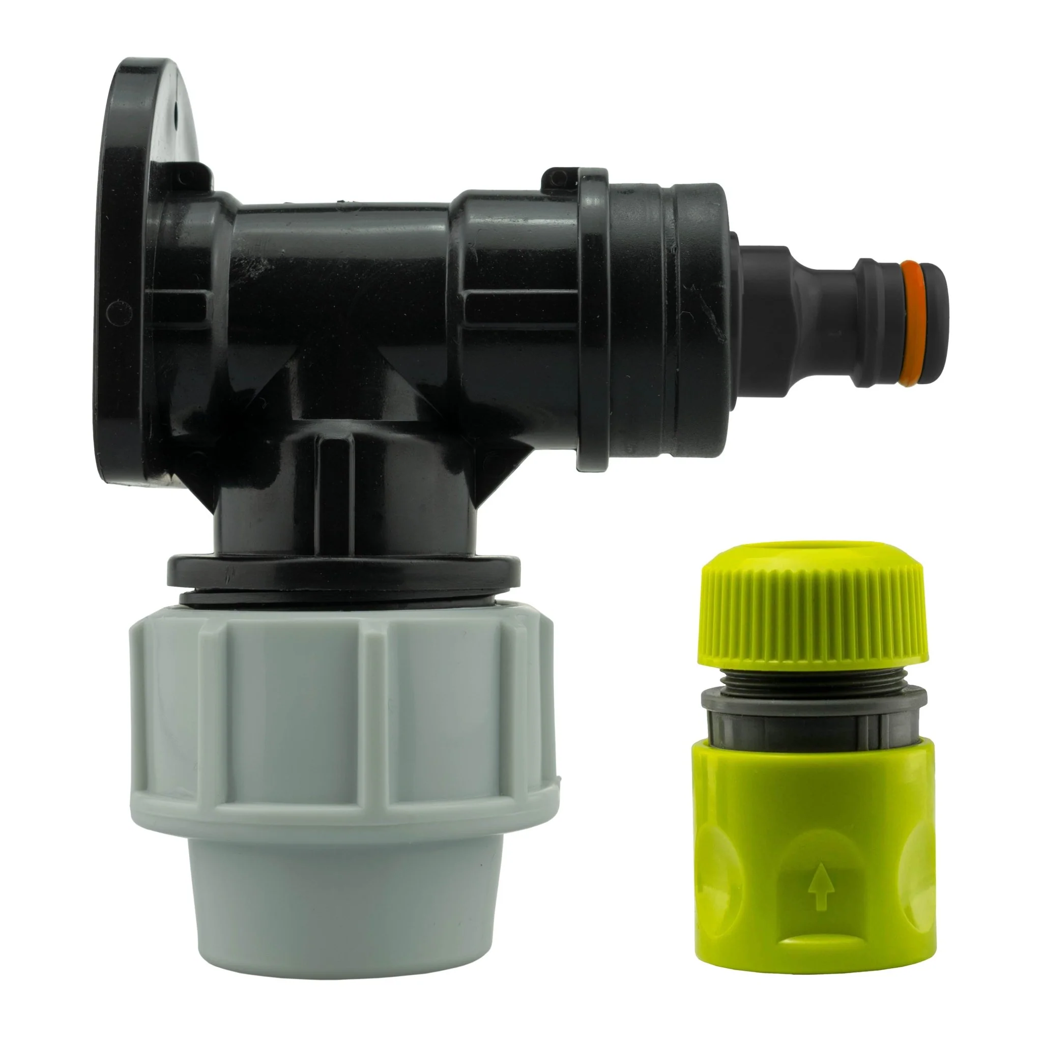 Wall Flange Kit 32mm MDPE + Male Click Lock + Hose Connector