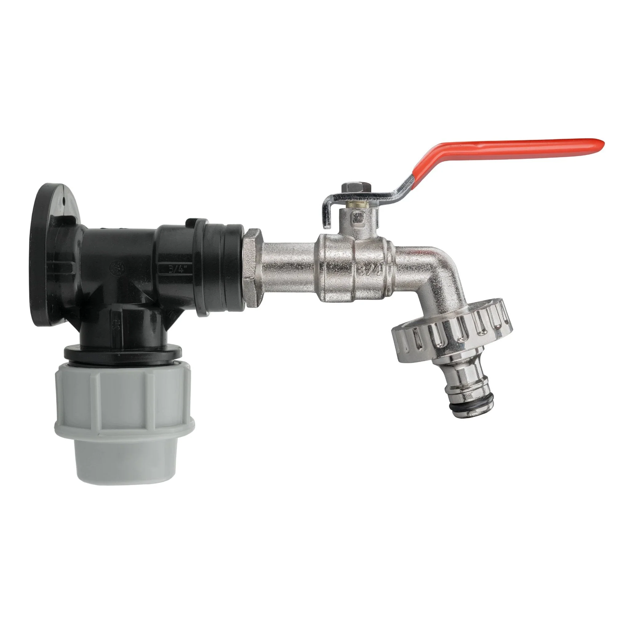 Wall Flange Kit 32mm MDPE + Quick Connect Lever Tap