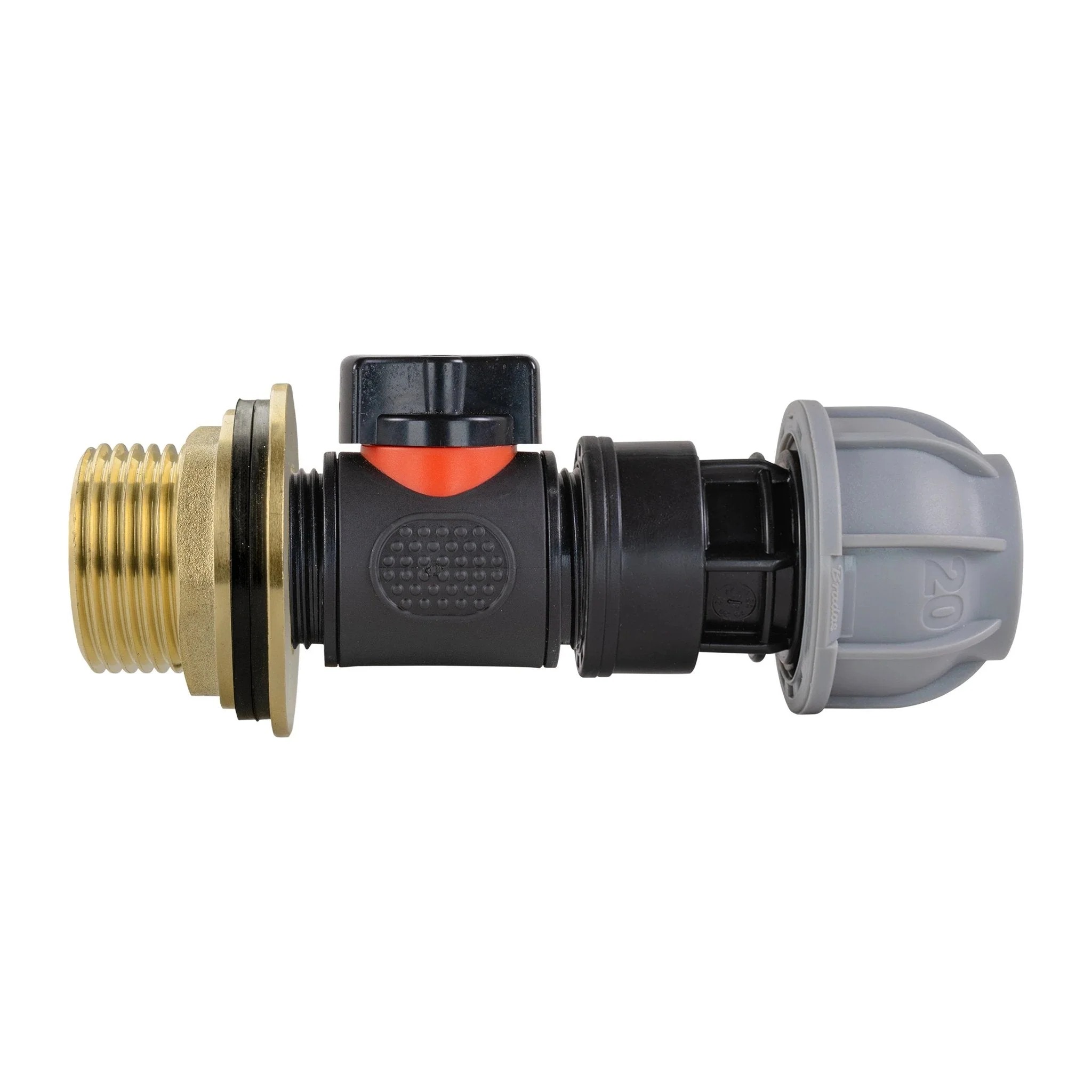 Water Butt Brass Kit 1" with In-Line Valve + 20mm MDPE and Drill Bit - Image 9